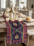 Table Runner - Vintage Polyester Ramadan Lantern