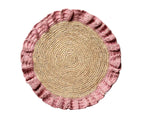 Handwoven Raffia Ruffle Placemat – Boho Chic Table Décor – Summer Table Accent