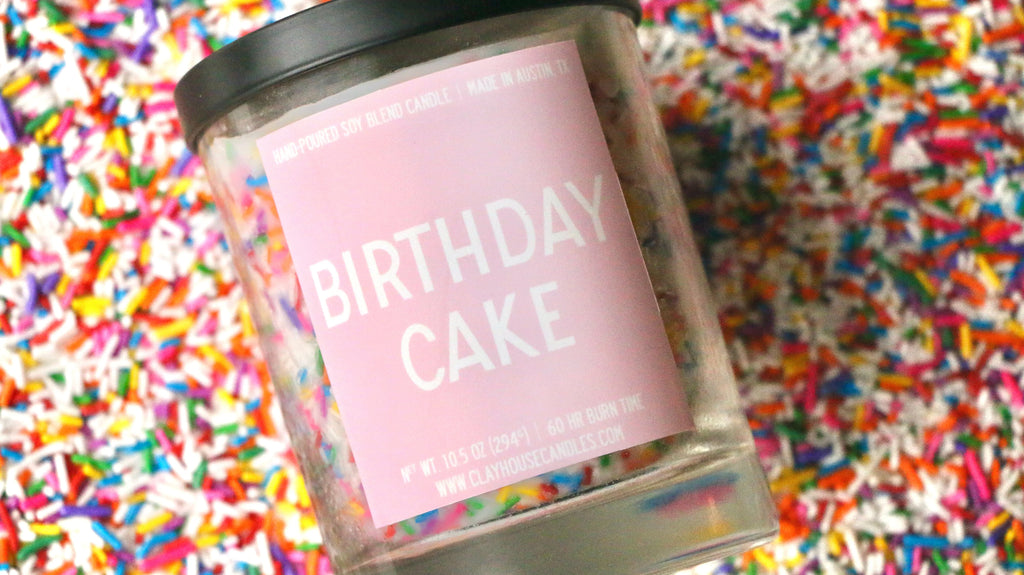 Birthday Cake Container Candle Clay House Candles