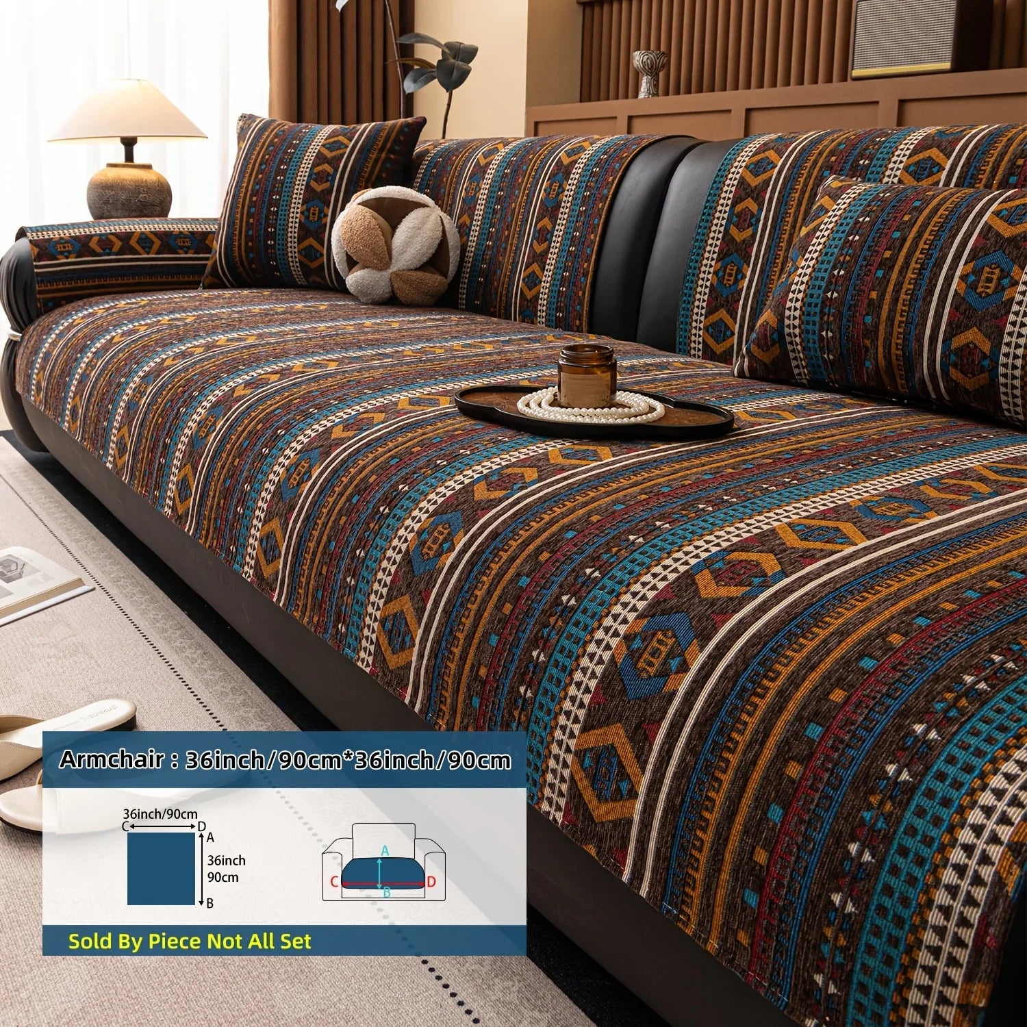 Sofa Cushion - Non-slip Chenille Geometric Multi-size