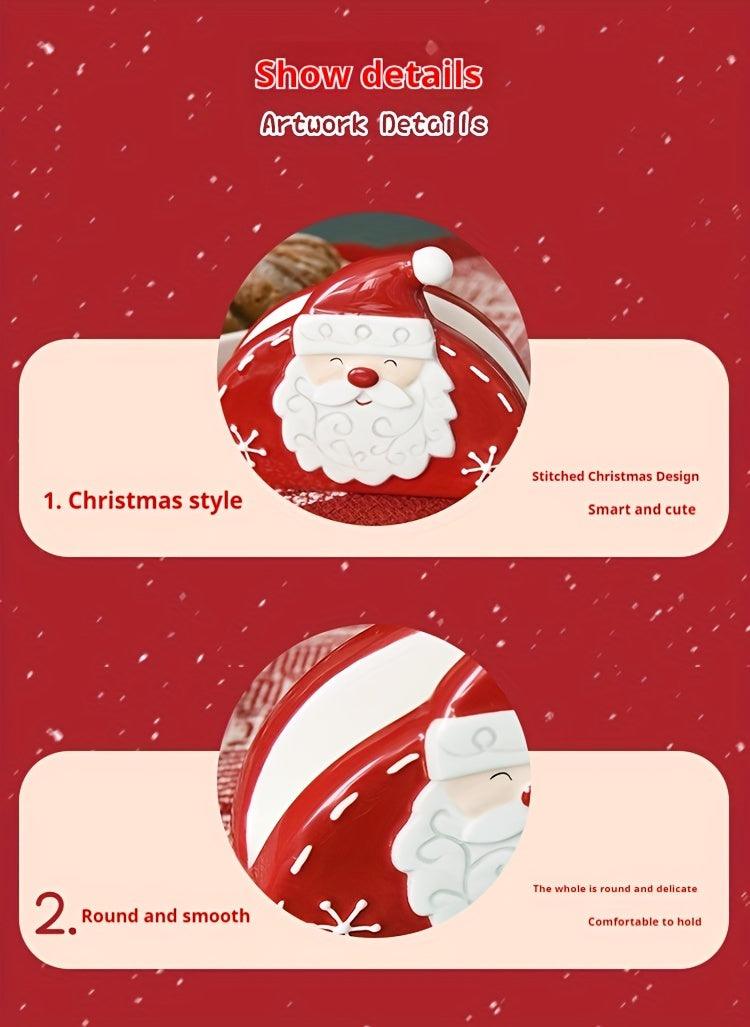 1pc Christmas Santa Claus Ceramic Napkin & Tissue Holder - Red and White Santa, Tabletop Decor for Christmas Dining, Holiday Party Centerpiece - Festive Table Decoration, Seasonal Home Accessory, Embossed Design, Highquality House Of Avana