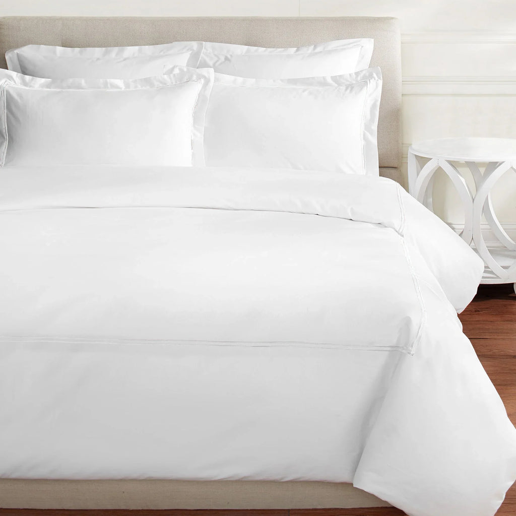 600 Thread Count Border Stripe Embroidered Duvet Set Mélange Home