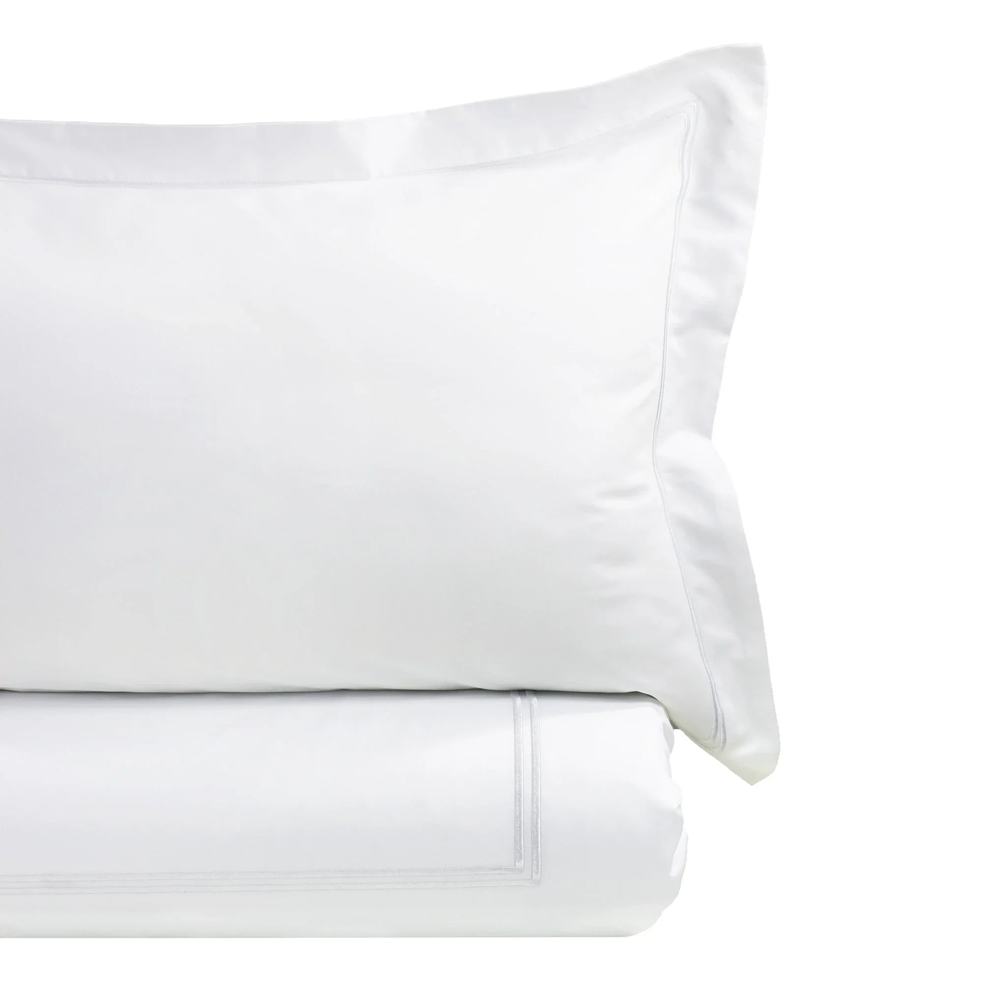 600 Thread Count Border Stripe Embroidered Duvet Set Mélange Home