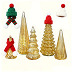 5pcs Glowing Christmas Tree Set Christmas Tree Stylish Glowing Ornament Christmas Party Home Decor, Adorable Christmas Collectible Figurines, Perfect for Desktop Display, Decorative Doll Ornaments(Along with Three Mini Christ House Of Avana