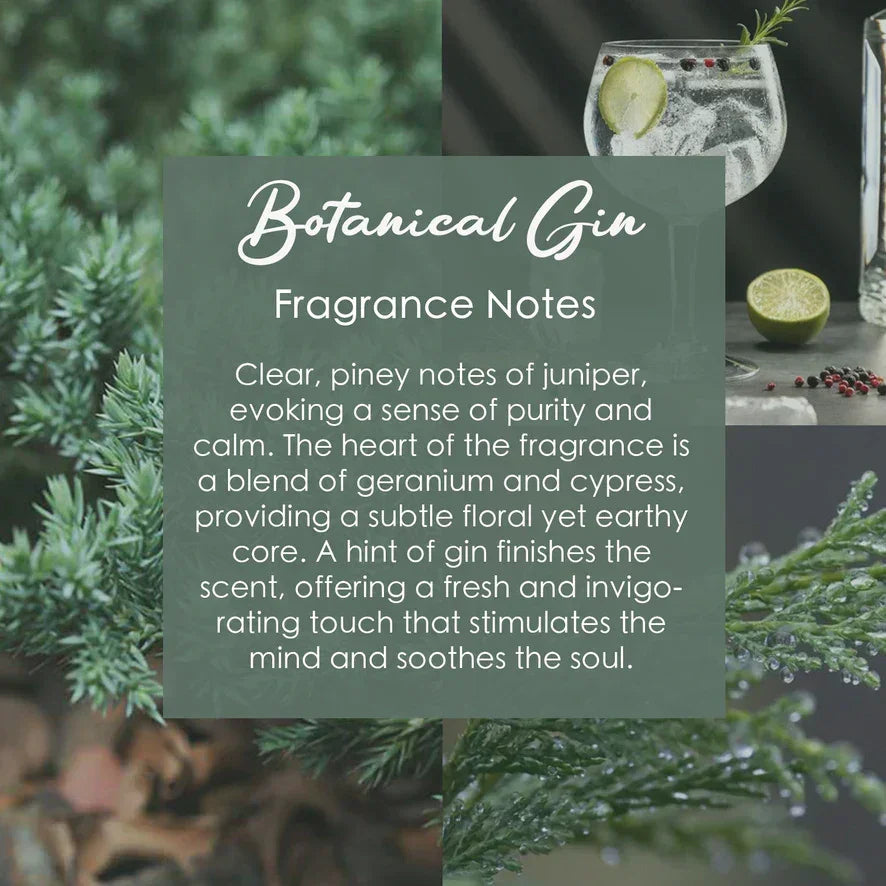 Botanical Gin & Juniper, Premium Coconut-Soy Wax Tea Light Crystal Candle, 1oz Innergy