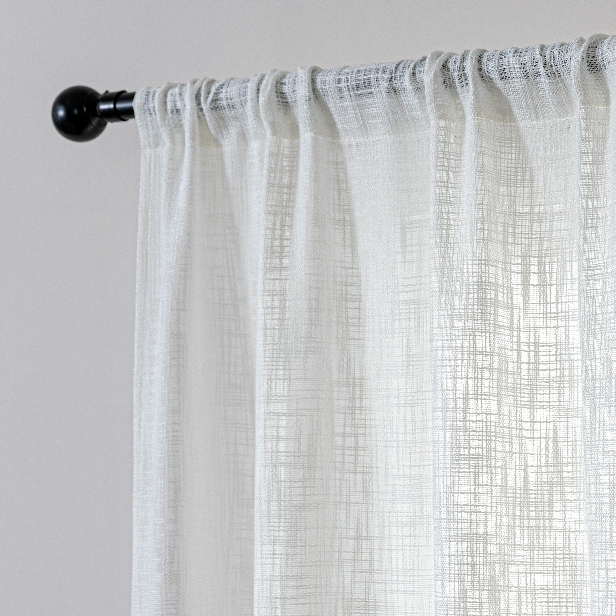 Vintage Touch White Sheer Curtains, Ivy Texture Window Curtains Sleep Zone