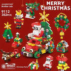10-in-1 Mini Christmas Series Building Blocks Set, Christmas Gift Assembly Toy, Santa Claus and Snowman Model Kit, Holiday Birthday Gift, Halloween Thanksgiving Tabletop Decor, 352pcs with 10 Small Models or Combine into One House Of Avana