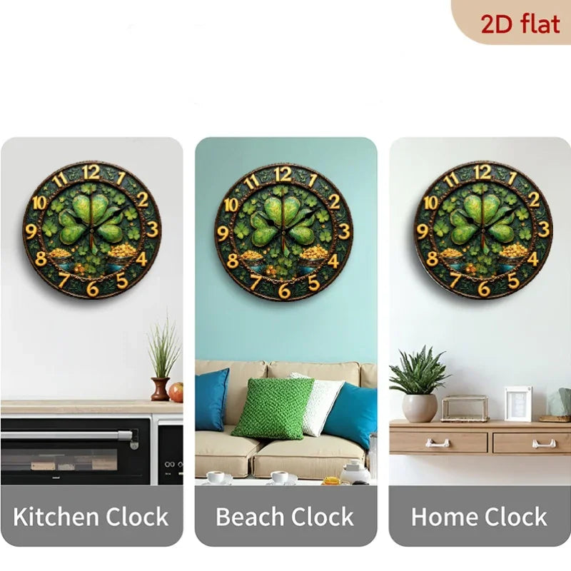 Wall Clock - Silent Wooden 10-Inch