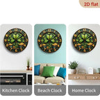 Wall Clock - Silent Wooden 10-Inch