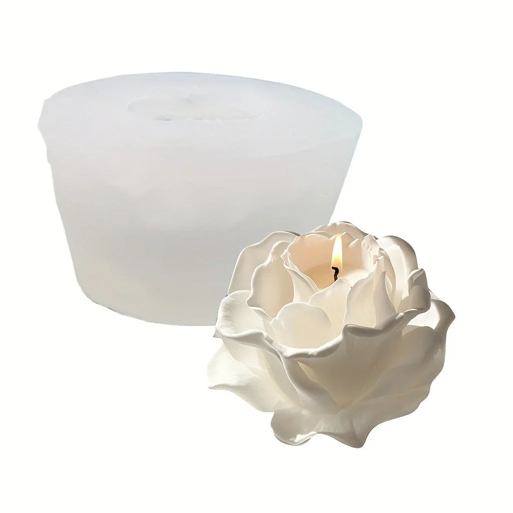 1pc 3D Elegant Rose Silicone Mold - Reusable Flexible DIY Candle, Resin Art, Handmade Soap & Clay Making, Exquisite Petal Design, Home Decor, Valentine'S Day Gift, Floral Shape, for Craft Enthusiasts House Of Avana