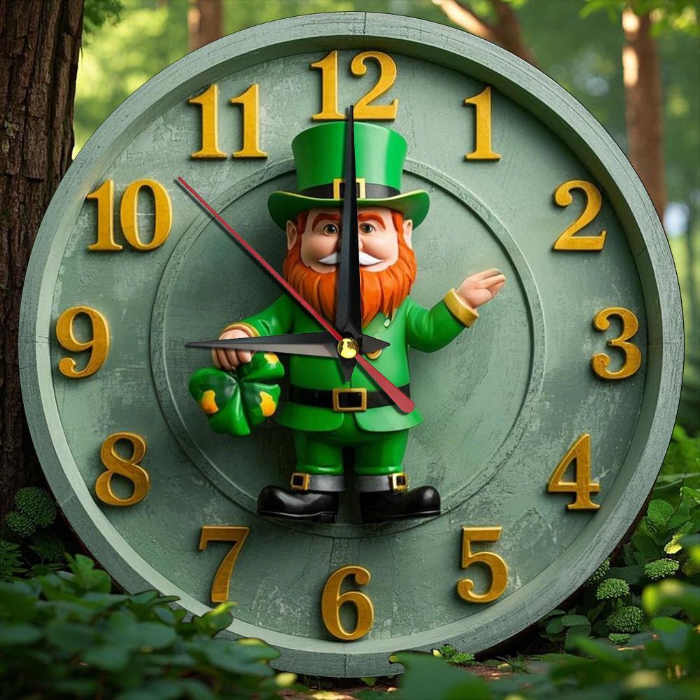 Wall Clock - Silent Wooden Round