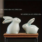 Bunny Figurine - Ceramic White Pair