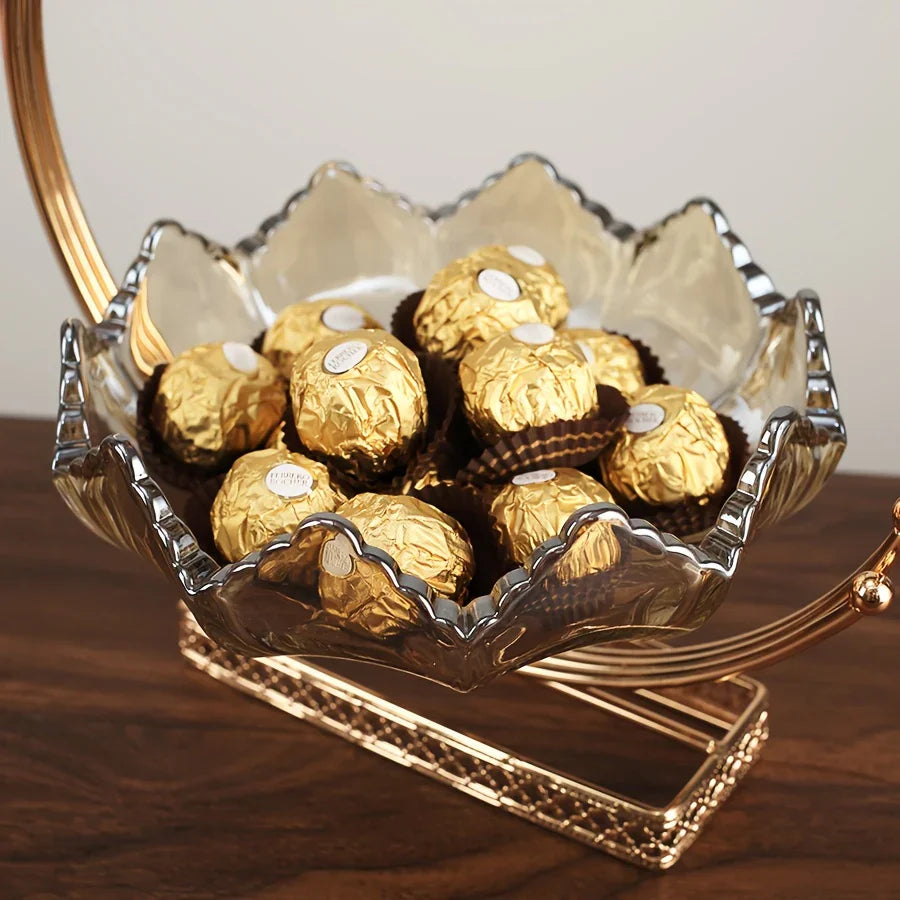 Gold Decor Bowl - Lotus Design Centerpiece