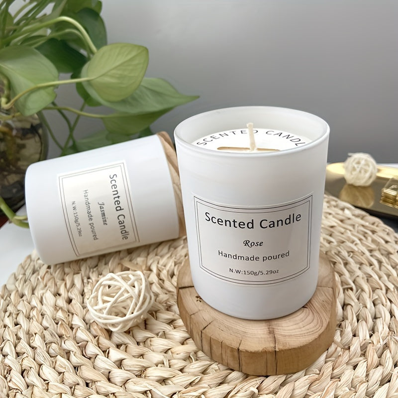 6 Bottles, Scented Candle, 150g (5.29oz) Smokeless Candle, 45 Hours Burning Time, Vanilla, Jasmine, Lavender, Home, White Glass Gift Box, Wedding, Birthday, Halloween, Thanksgiving, Christmas, Mom, Friend, Wife Sister Women H House Of Avana
