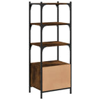 Bookcase 3-Tier Smoked Oak 41x30x109.5 cm Engineered Wood House Of Avana
