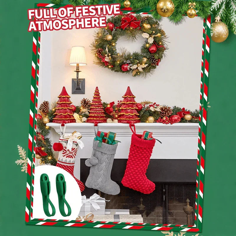 6/12/15pcs Christmas Wreath Hooks Set | Stretchable and Reusable Silicone Adhesive Hangers for Cloaks, Fireplace Stockings, and Wreath Hanging, No-Drill Invisible Installation, Strong Self-Adhesive, Durable Adhesive for Chris House Of Avana
