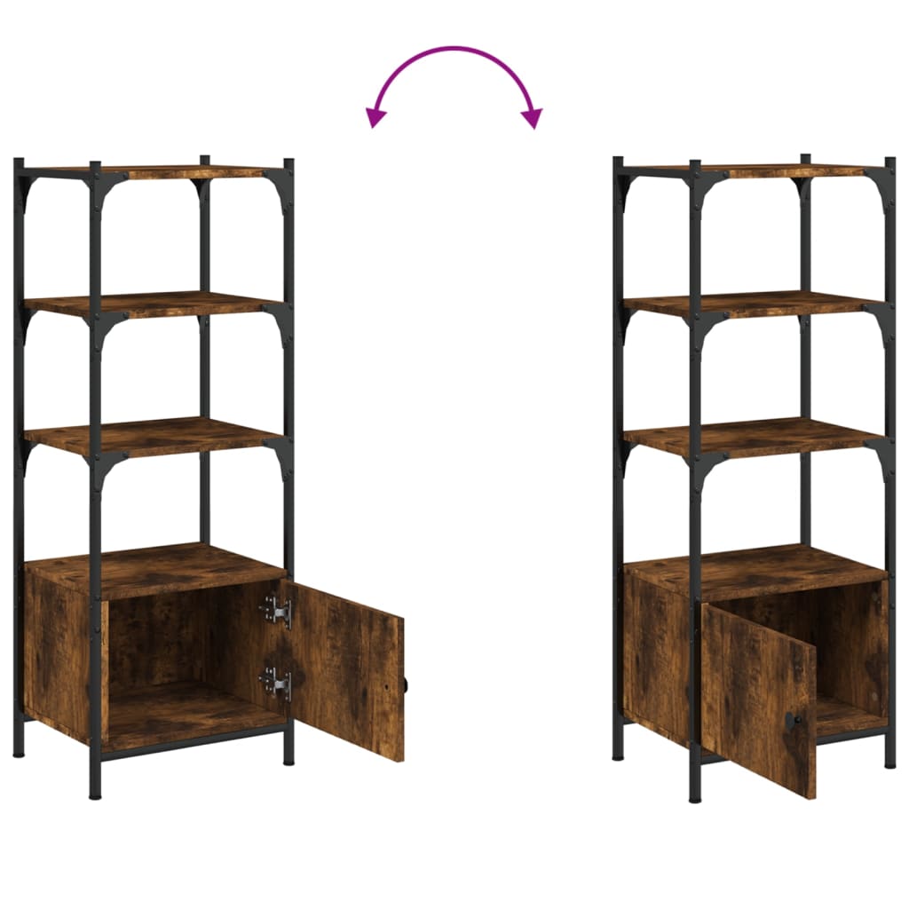 Bookcase 3-Tier Smoked Oak 41x30x109.5 cm Engineered Wood House Of Avana