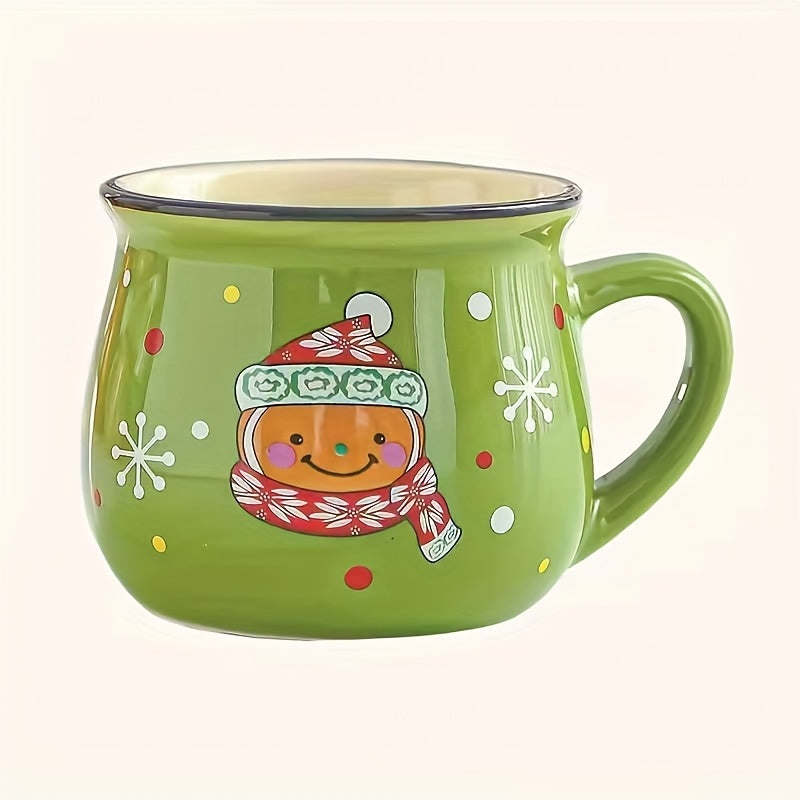 4 Christmas Ceramic Coffee Mugs, Milk Cups- Microwave And Dishwasher Safe, Suitable for Hot And Cold Drinks, Gifts for Christmas/Thanksgiving Day, Festive Party Tableware, Bakery Dessert Cups, Water Cup, Cartoon Cup, Beer Mug House Of Avana