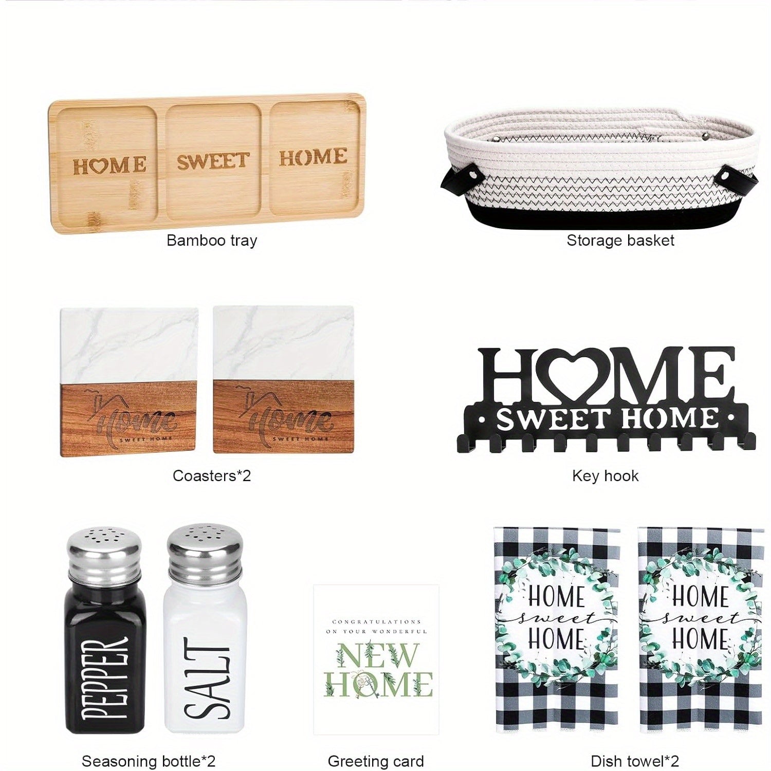 PENGTAI Unique Housewarming Basket - Handmade Bamboo & Cotton with "HOME" Design, Perfect for Couples, Clients, Women, Men - Ideal for House Buyers, Realtors, And New Apartment Gifts, Housewarming Gift|Unique Housewarming Bas House Of Avana