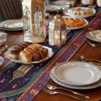 Table Runner - Vintage Polyester Ramadan Lantern