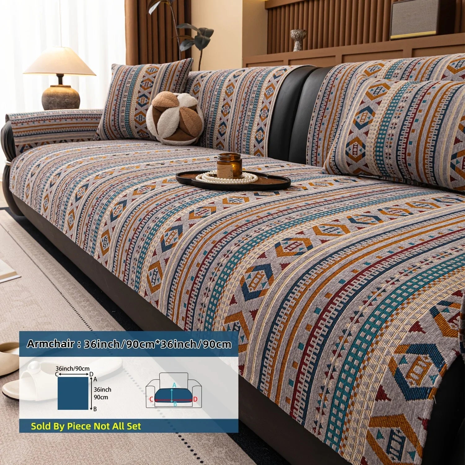 Sofa Cushion - Non-slip Chenille Geometric Multi-size