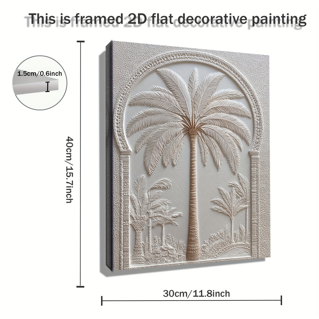 Wall Art - Vintage White Wood Palm Tree
