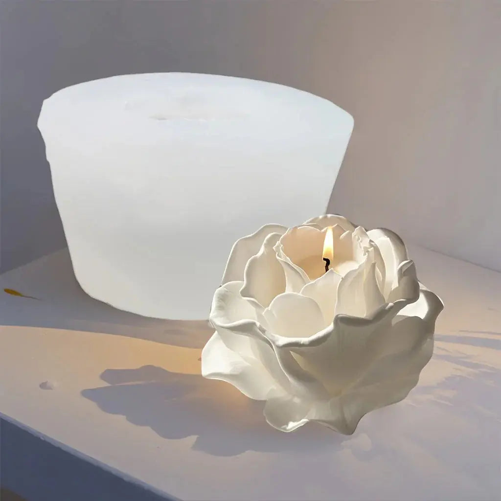 3d Elegant Rose Silicone Mold - Reusable Flexible Diy Candle, Resin Art, Handmade Soap & Clay Making,... - House Of Avana [[SKU:HOA-CAN-024]]