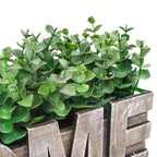 , Artificial Eucalyptus Potted Plant, Fake Green Plant with Wooden Pot for Spring Summer Gift Ideas,... - House Of Avana