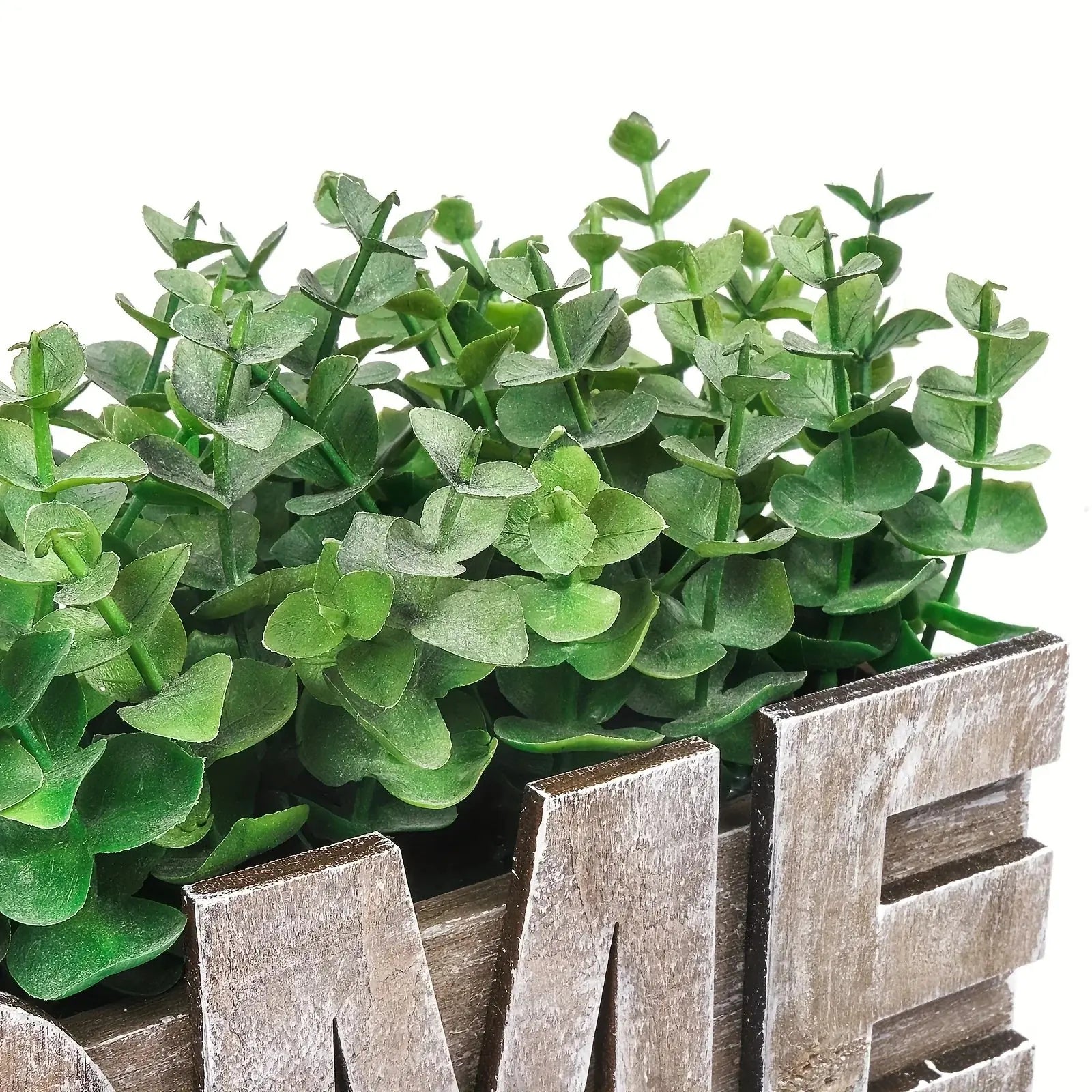 , Artificial Eucalyptus Potted Plant, Fake Green Plant with Wooden Pot for Spring Summer Gift Ideas,... - House Of Avana