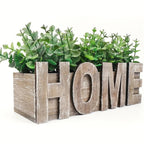 , Artificial Eucalyptus Potted Plant, Fake Green Plant with Wooden Pot for Spring Summer Gift Ideas,... - House Of Avana [[SKU:HOA-FLR-003]]