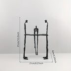 Cast Iron and Marble Abstract Human Figurine Statue Art Piece, Suitable for Living Room, Office,... - House Of Avana
