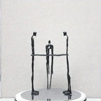 Cast Iron and Marble Abstract Human Figurine Statue Art Piece, Suitable for Living Room, Office,... - House Of Avana