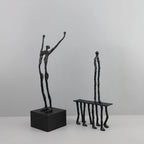 Cast Iron and Marble Abstract Human Figurine Statue Art Piece, Suitable for Living Room, Office,... - House Of Avana [[SKU:HOA-BOK-400]]
