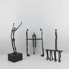 Cast Iron and Marble Abstract Human Figurine Statue Art Piece, Suitable for Living Room, Office,... - House Of Avana [[SKU:HOA-BOK-400]]