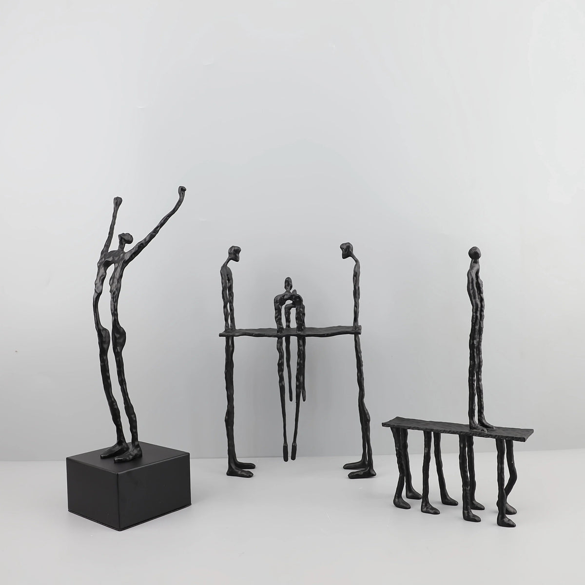 Cast Iron and Marble Abstract Human Figurine Statue Art Piece, Suitable for Living Room, Office,... - House Of Avana [[SKU:HOA-BOK-400]]