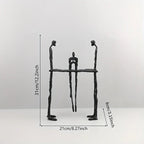 Cast Iron and Marble Abstract Human Figurine Statue Art Piece, Suitable for Living Room, Office,... - House Of Avana [[SKU:HOA-BOK-400-A]]