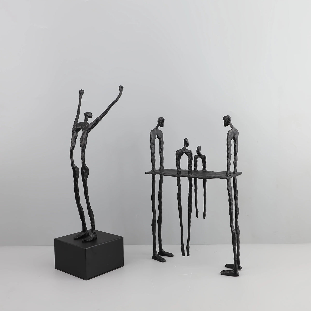 Cast Iron and Marble Abstract Human Figurine Statue Art Piece, Suitable for Living Room, Office,... - House Of Avana [[SKU:HOA-BOK-400]]