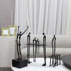 Cast Iron and Marble Abstract Human Figurine Statue Art Piece, Suitable for Living Room, Office,... - House Of Avana [[SKU:HOA-BOK-400]]