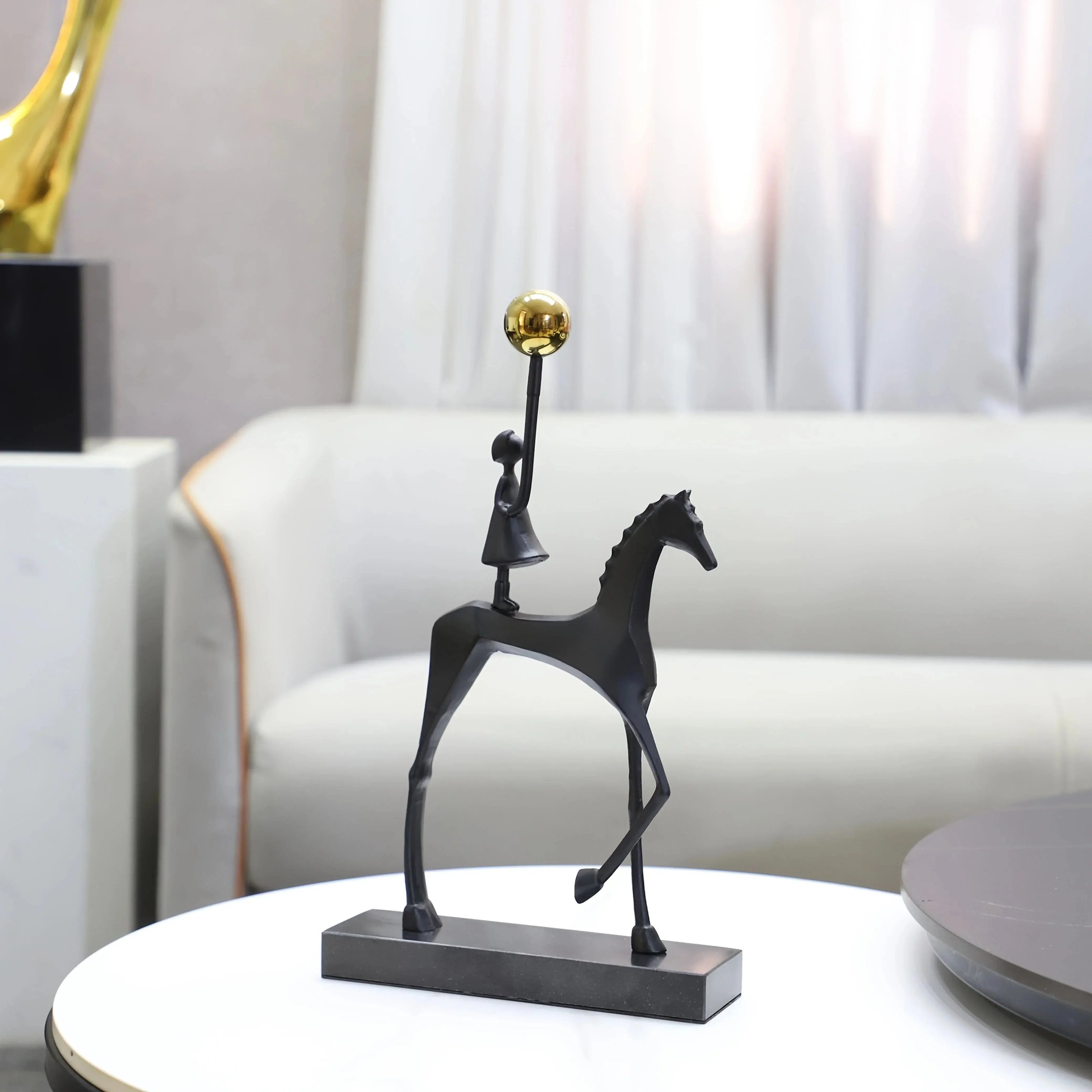 Creative Cast Iron Metal Horse Ornament Home Living Room Luxury Decorative Tv Cabinet Bar Tabletop... - House Of Avana