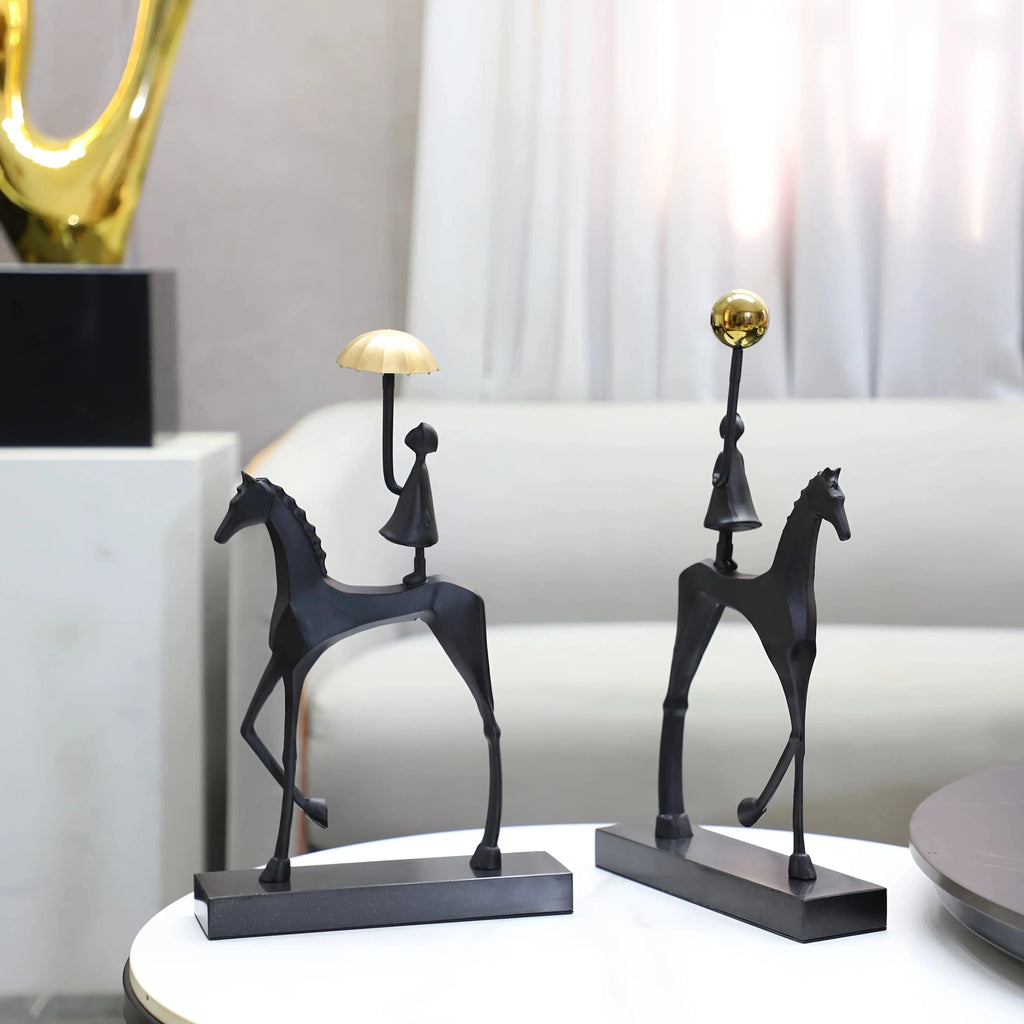 Creative Cast Iron Metal Horse Ornament Home Living Room Luxury Decorative Tv Cabinet Bar Tabletop... - House Of Avana
