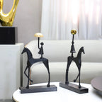Creative Cast Iron Metal Horse Ornament Home Living Room Luxury Decorative Tv Cabinet Bar Tabletop... - House Of Avana