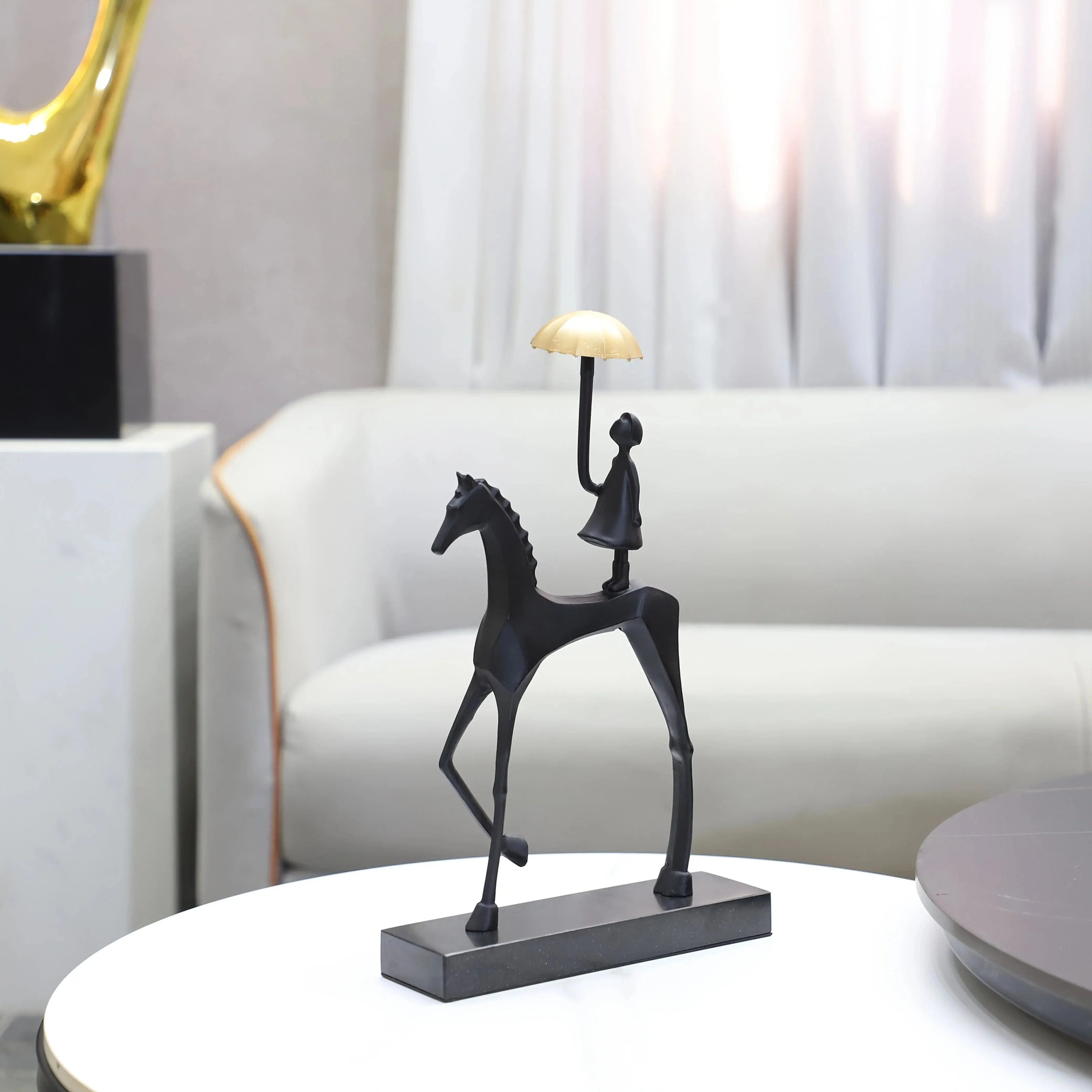 Creative Cast Iron Metal Horse Ornament Home Living Room Luxury Decorative Tv Cabinet Bar Tabletop... - House Of Avana