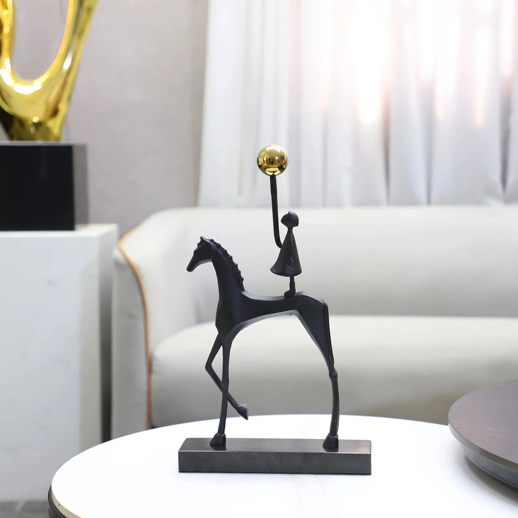 Creative Cast Iron Metal Horse Ornament Home Living Room Luxury Decorative Tv Cabinet Bar Tabletop... - House Of Avana