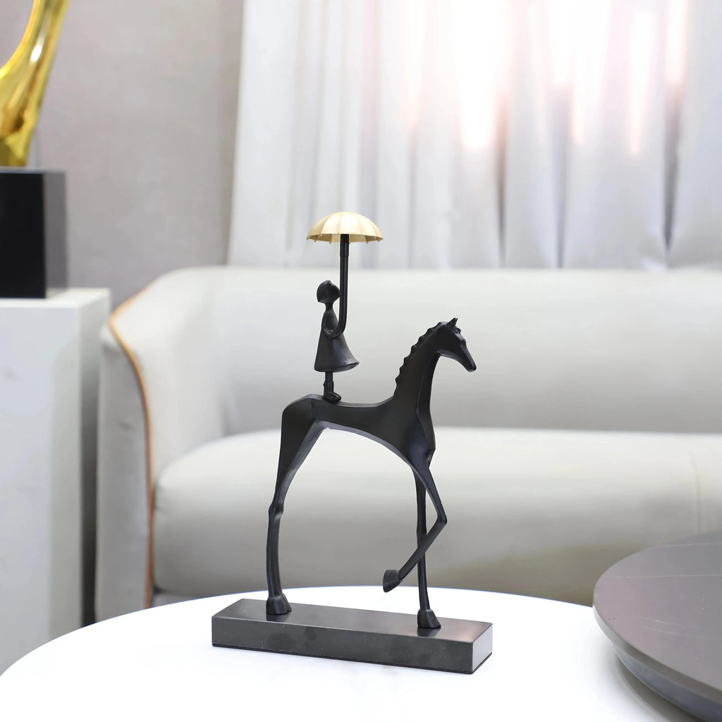 Creative Cast Iron Metal Horse Ornament Home Living Room Luxury Decorative Tv Cabinet Bar Tabletop... - House Of Avana