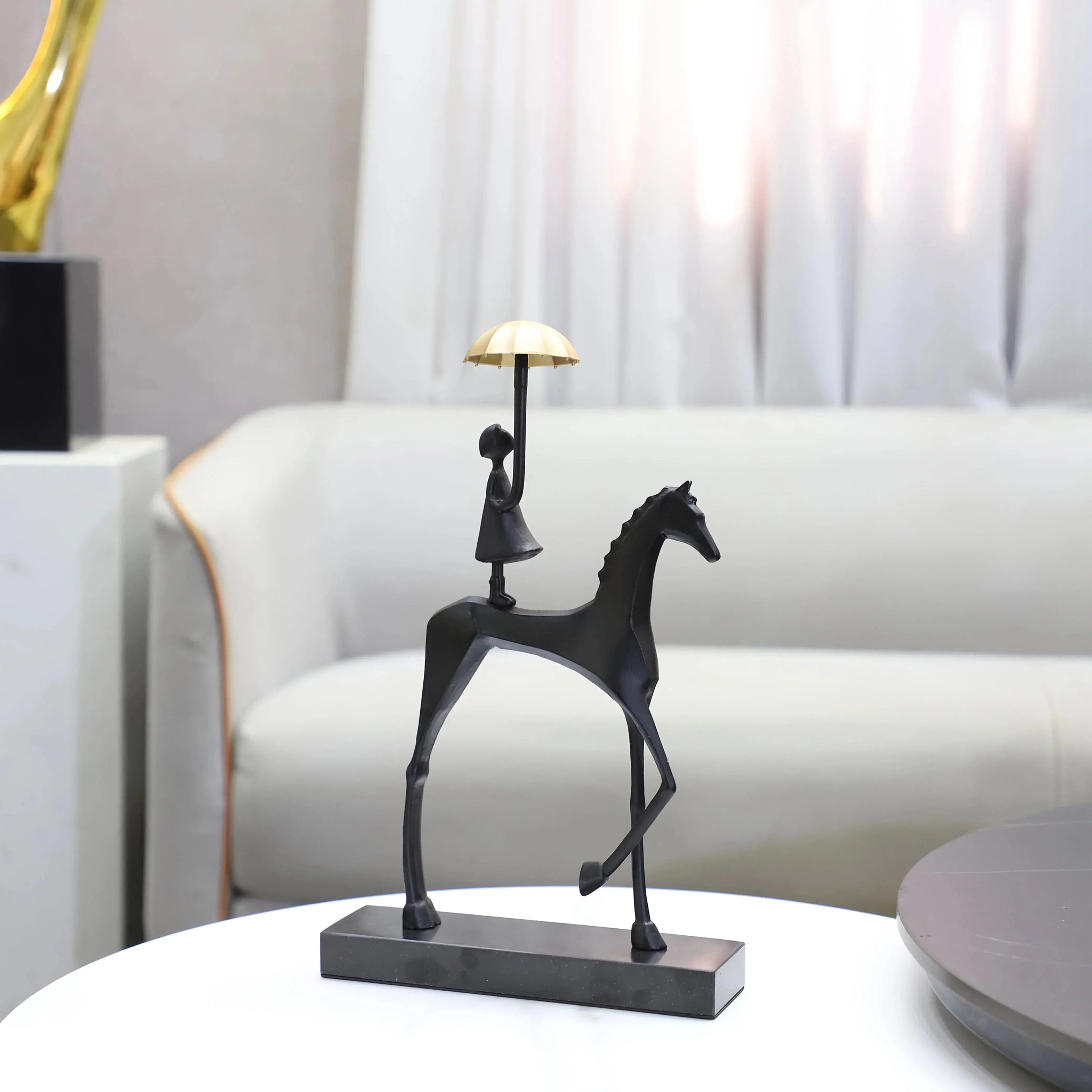 Creative Cast Iron Metal Horse Ornament Home Living Room Luxury Decorative Tv Cabinet Bar Tabletop... - House Of Avana