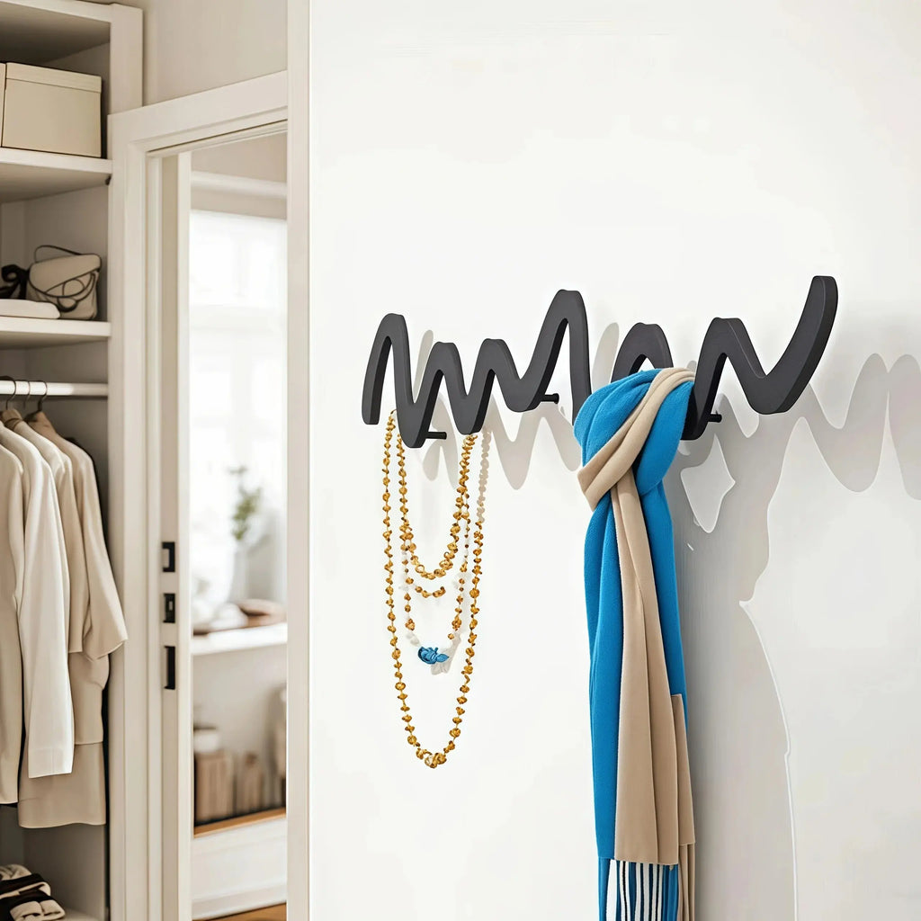 Creative Metal Wavy Wall Hook, Strong Load-bearing Capacity, Multi-functional Storage Organizer for... - House Of Avana