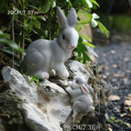 [1pc Funny Easter Bunny] 1pc Funny Easter Bunny Rabbit Mama And Baby Garden Statues With Flower Crowns | Easter Figurine Decorations For Home Garden Decor Outdoor Statues, Table Decorations