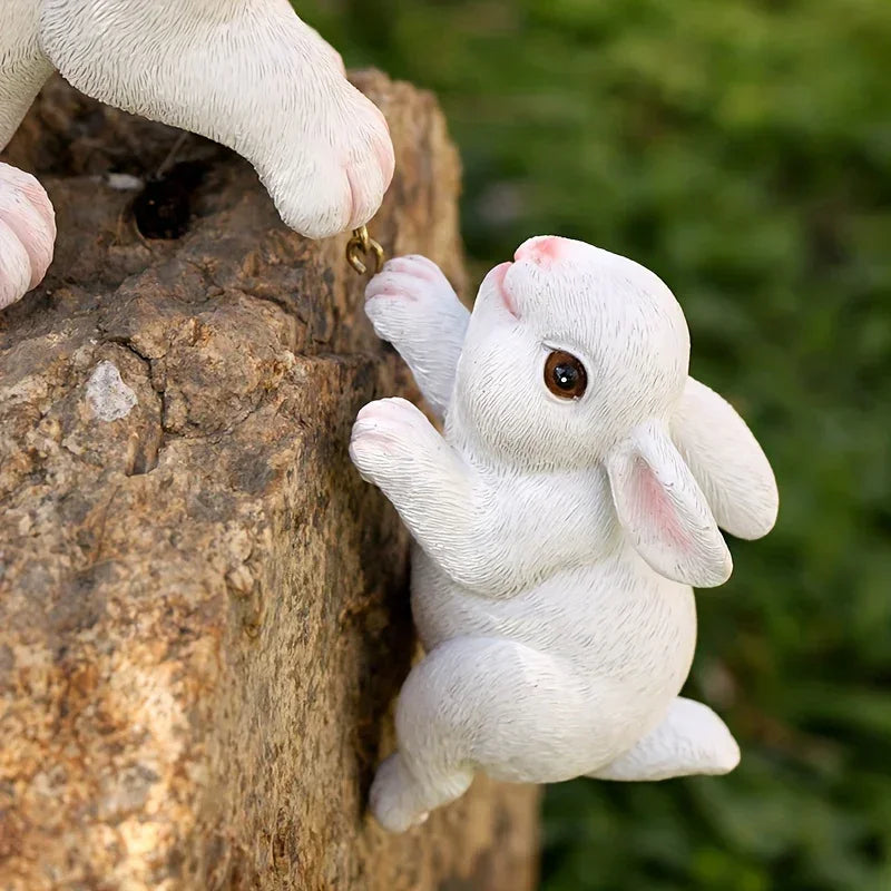 [1pc Funny Easter Bunny] 1pc Funny Easter Bunny Rabbit Mama And Baby Garden Statues With Flower Crowns | Easter Figurine Decorations For Home Garden Decor Outdoor Statues, Table Decorations