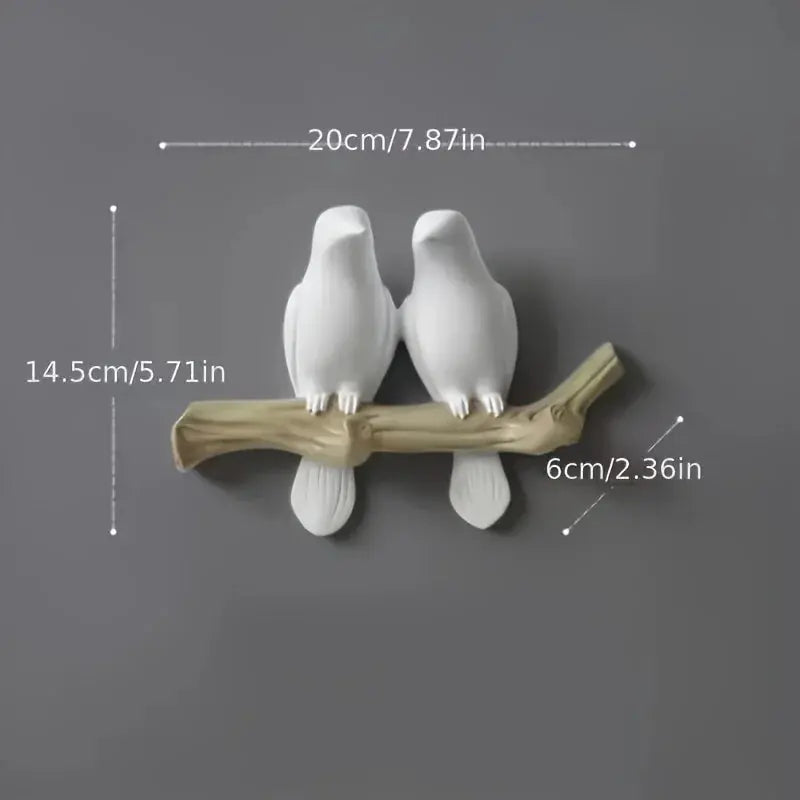 Nordic Bird Design Wall Hook - Stylish Resin Key & Coat Organizer for Entryway, Decorative White Birds... - House Of Avana
