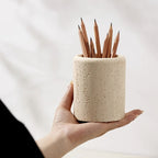 1pc Bohemian Style Pen Holder with Stone Pattern, Multi-Functional Desktop Organizer for Office Desk, Cute Aesthetic Makeup Brush Storage Box, Portable Polished Finish, Ideal for Home Office Art Supplies, Office Supplies And House Of Avana